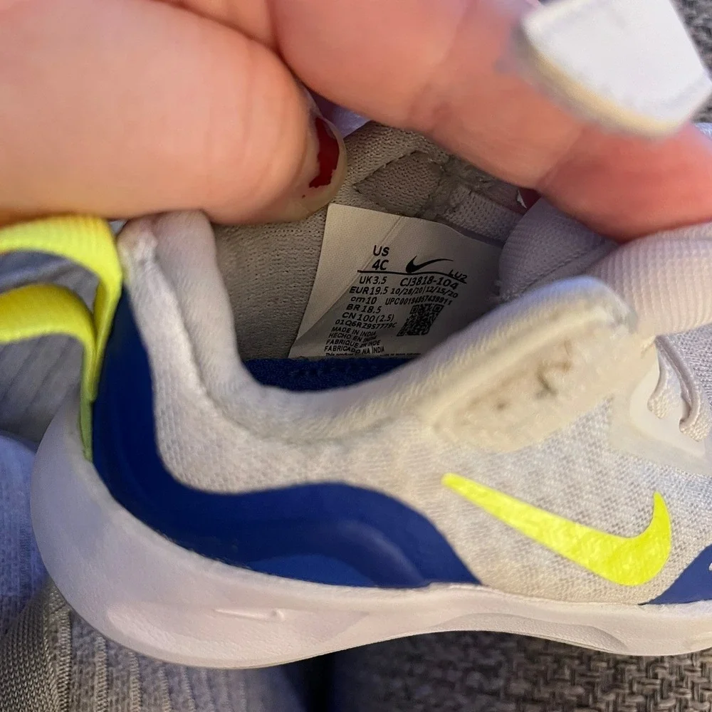 Nike NEW‎ Baby Wearallday TD 'White Volt Royal' Sneakers Sz 4C